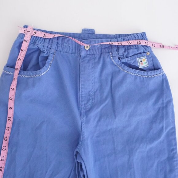 Vintage Mexx Girl Pants Periwinkle Blue 90s Y2K Elastic High Waist 16 - Picture 3 of 13